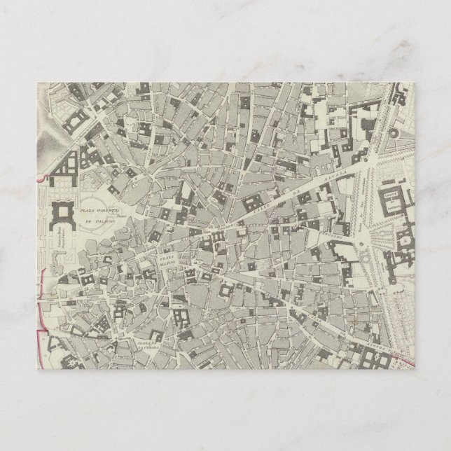 Postal Mapa de época de Madrid España (1831) (Anverso)