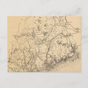 Postal Mapa de época de Maine (1894)