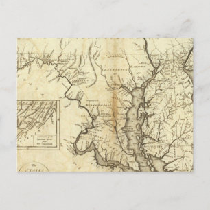 Postal Mapa de época de Maryland (1796)