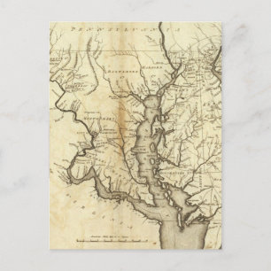 Postal Mapa de época de Maryland (1796)