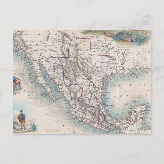 Postal Mapa de época de México (1851) (Anverso)