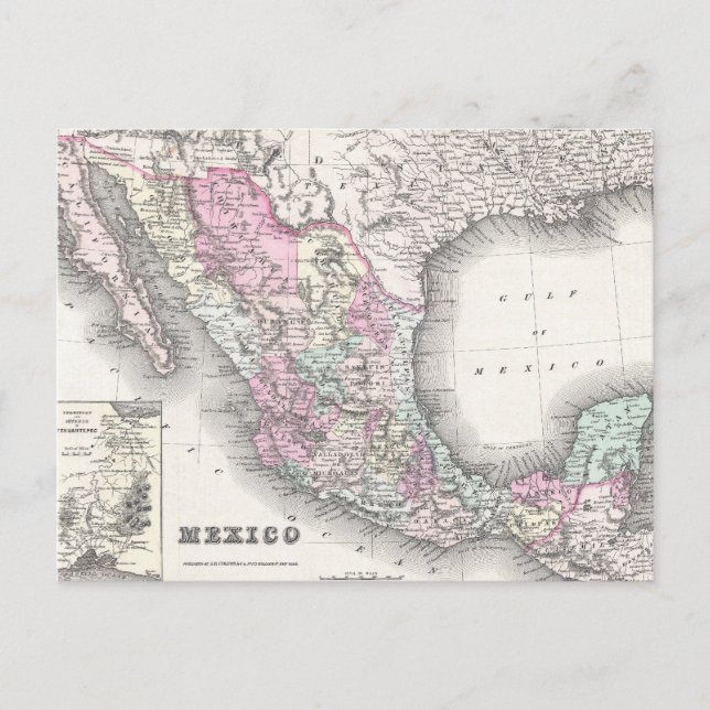 Postal Mapa de época de México (1855) (Anverso)