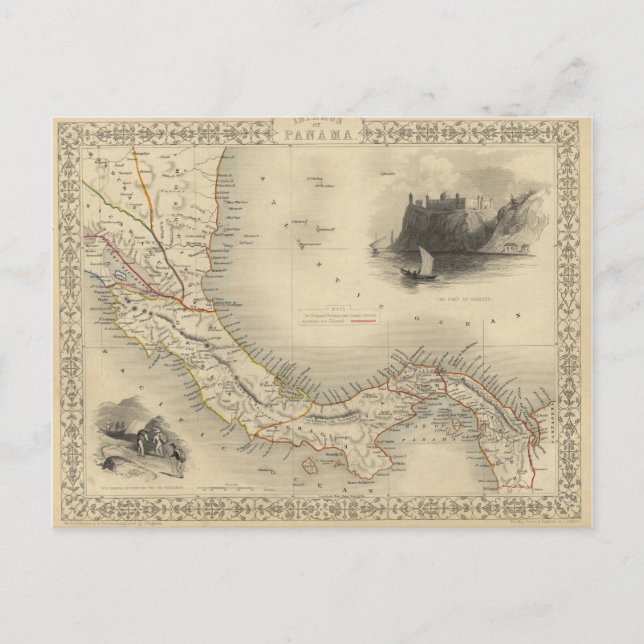 Postal Mapa de época de Panamá (1851)