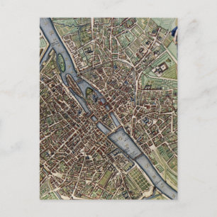 Postal Mapa de época de París (1657)