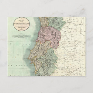 Postal Mapa de época de Portugal (1801)