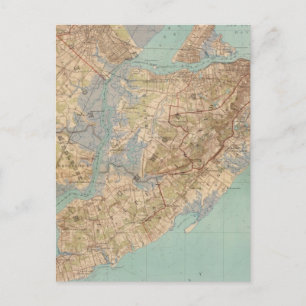 Postal Mapa de época de Staten Island (1891)