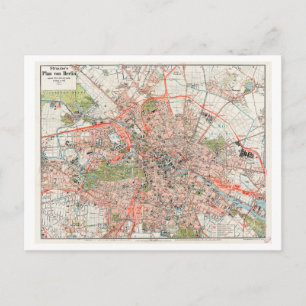 Postal Mapa de época de Straube de Berlín, Alemania,