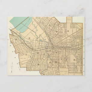 Postal Mapa de época de Syracuse Nueva York (1895)