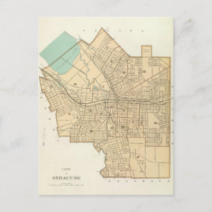 Postal Mapa de época de Syracuse Nueva York (1895)