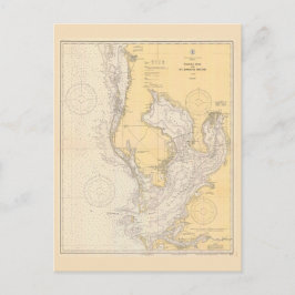 Postal Mapa de época de Tampa Bay, Florida
