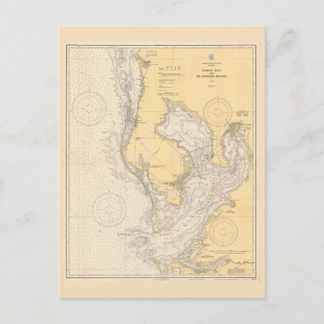 Postal Mapa de época de Tampa Bay, Florida (Anverso)