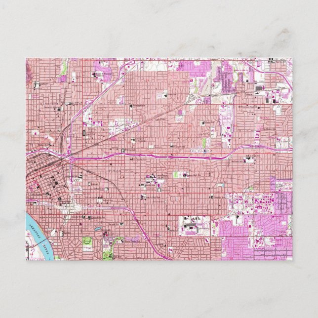 Postal Mapa de época de Tulsa Oklahoma (1954) (Anverso)