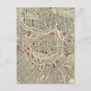 Postal Mapa de época de Viena Austria (1883)