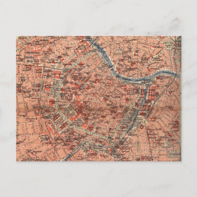 Postal Mapa de época de Viena Austria (1920) (Anverso)