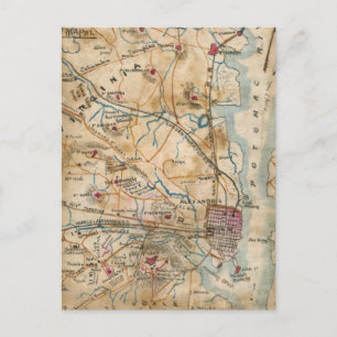 Postal Mapa de época de Virginia Nororiental (1862)