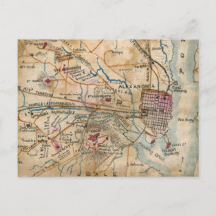 Postal Mapa de época de Virginia Nororiental (1862)