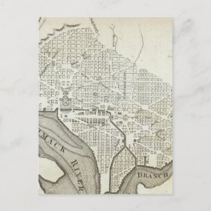 Postal Mapa de época de Washington D.C. (1794)