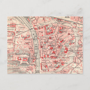 Postal Mapa de época de Wurzburg Alemania (1905)