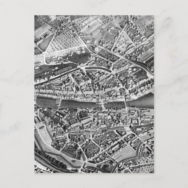 Postal Mapa de época de Zúrich Suiza (1850) (Anverso)