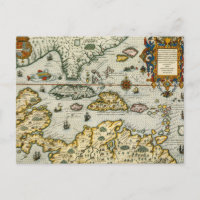 Mapa de época del Caribe (1594)