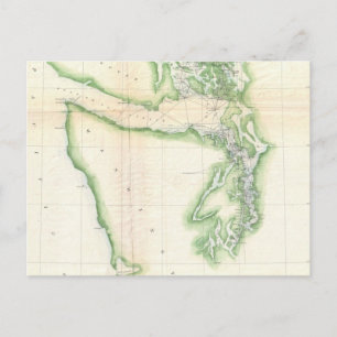 Postal Mapa de época del estado costero de Washington (18