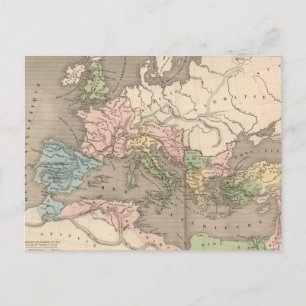 Postal Mapa de época del Imperio Romano (1838)
