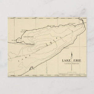Postal Mapa de época del lago Erie Nueva York