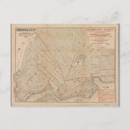 Postal Mapa de época del Poster de Brooklyn