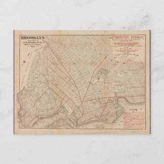 Postal Mapa de época del Poster de Brooklyn