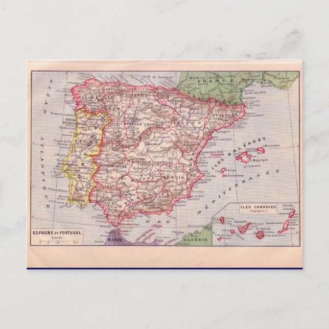 Postal Mapa de época, España, alrededor de 1920 (Anverso)