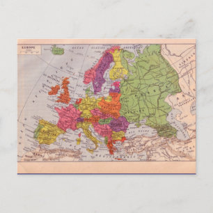 Postal Mapa de época, Europa alrededor de 1920