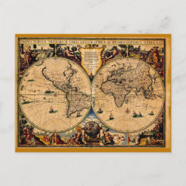 Postal Mapa de época Nova totius terrarum 1625