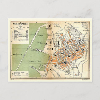 Postal Mapa de época, Philippeville, Argelia, 1903