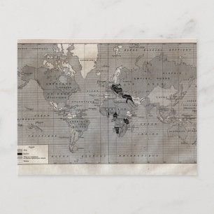 Postal Mapa de época, "Primera Guerra Mundial", alrededor