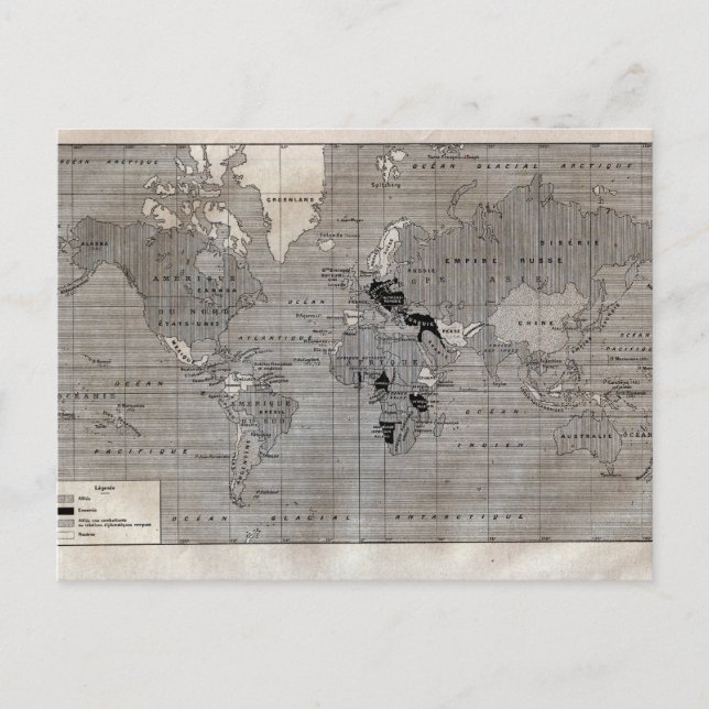 Postal Mapa de época, "Primera Guerra Mundial", alrededor (Anverso)