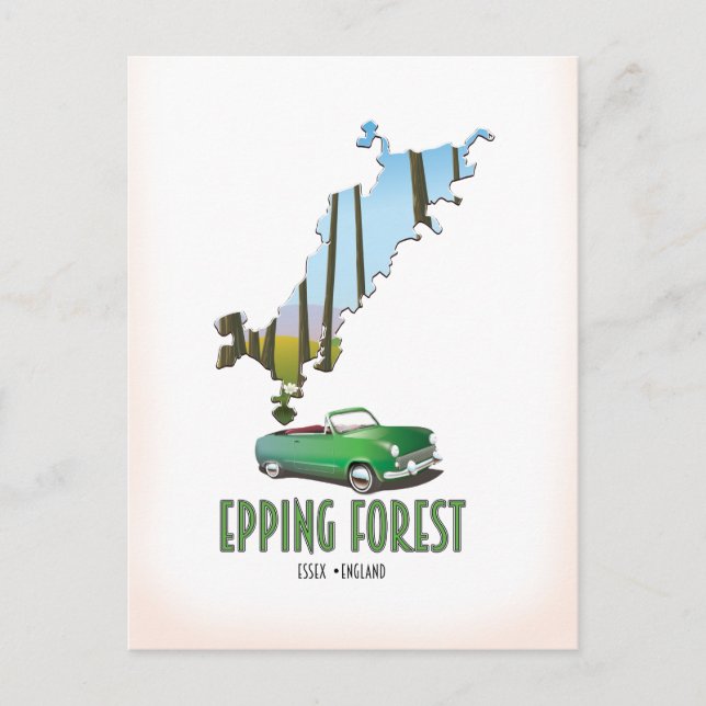 Postal Mapa de Epping Forest Essex England (Anverso)