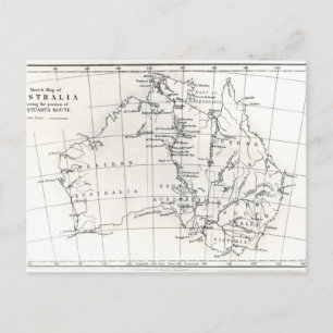 Postal Mapa de esbozos de Australia
