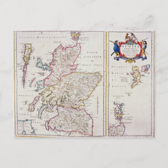 Postal Mapa de Escocia, c.1700 (Anverso)