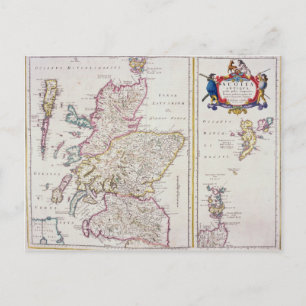 Postal Mapa de Escocia, c.1700