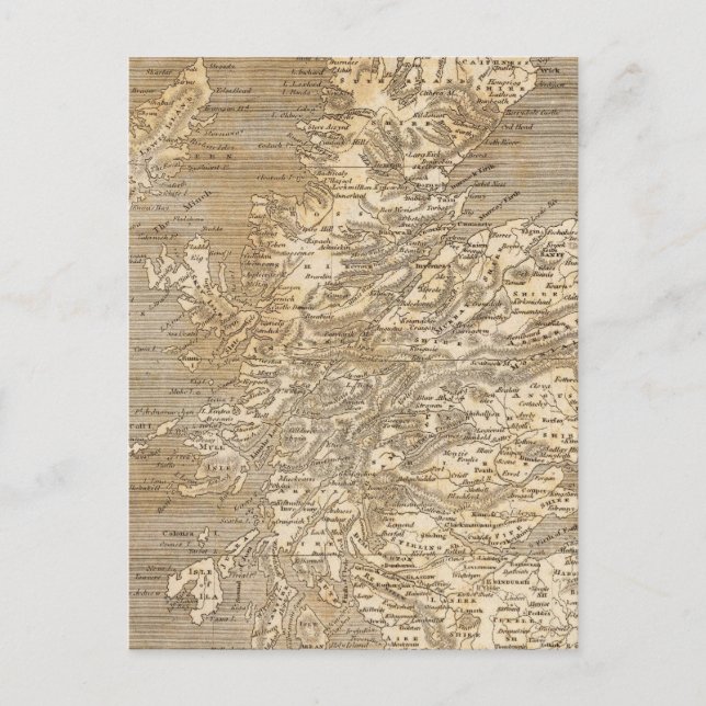 Postal Mapa de Escocia por Arrowsmith (Anverso)