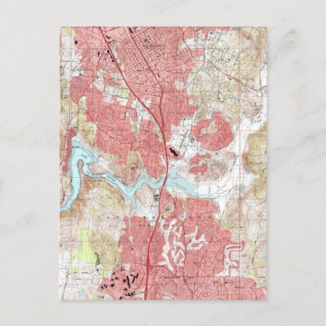 Postal Mapa de Escondido California (1996) (Anverso)