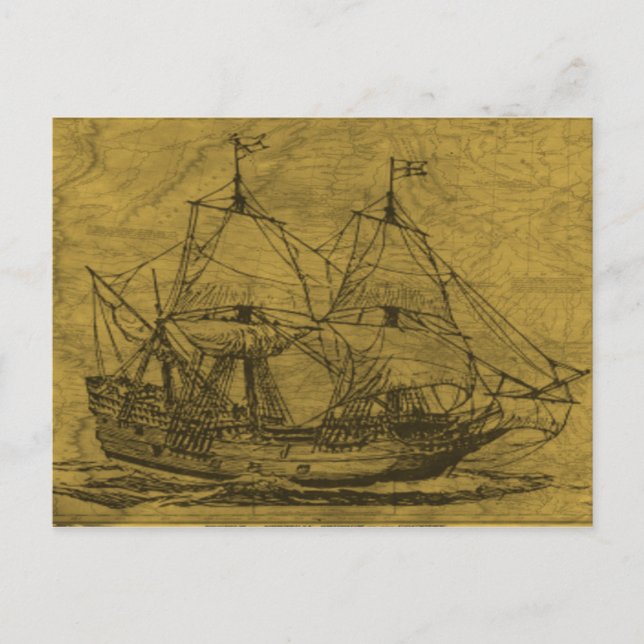 Postal Mapa De Escuelas Y Vintage (Anverso)