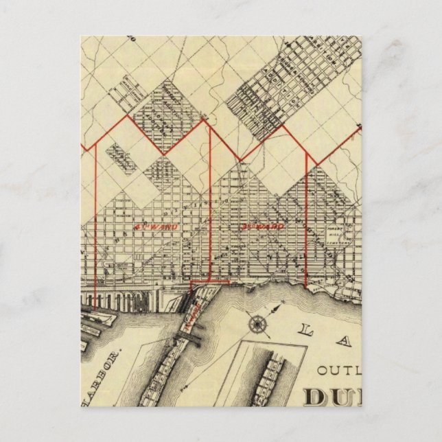 Postal Mapa de esquema de Duluth y los suburbios (Anverso)