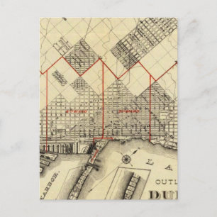 Postal Mapa de esquema de Duluth y los suburbios