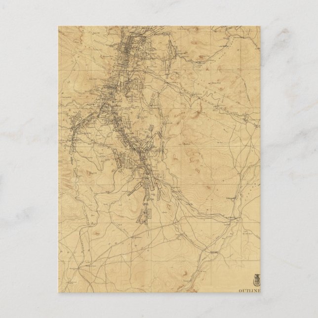 Postal Mapa de esquema del distrito de Washoe, Nevada (Anverso)