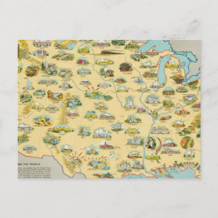 Postal Mapa de Estados Unidos