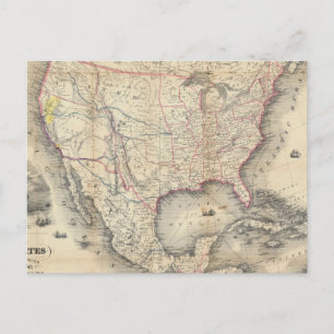 Postal Mapa De Estados Unidos