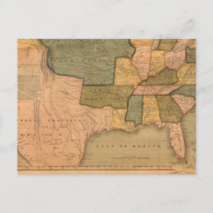 Postal Mapa de Estados Unidos con George Washington