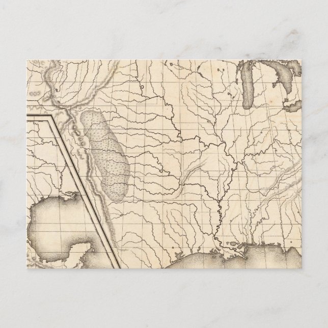 Postal Mapa de Estados Unidos y Texas (Anverso)
