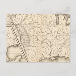 Postal Mapa de Estados Unidos y Texas